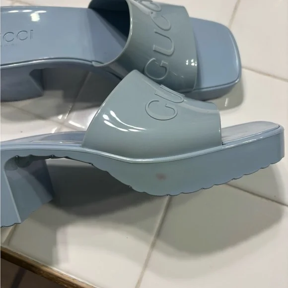 Gucci Women's Light Blue Mules - Picture 3 of 7